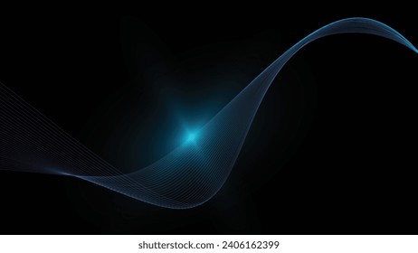 abstract wave background with blue light for decorative graphic design element