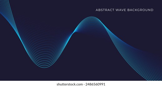 Abstract wave background with blue line pattern. Dynamic wave pattern. Futuristic technology concept. Vector illustration