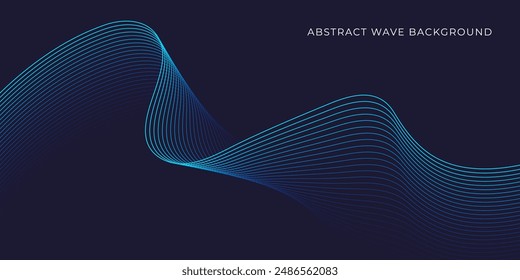 Fondo de onda Abstractas con patrón de línea azul. Patrón de onda dinámica. Concepto de tecnología futurista. Ilustración vectorial