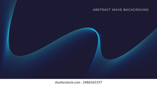 Abstract wave background with blue line pattern. Dynamic wave pattern. Futuristic technology concept. Vector illustration