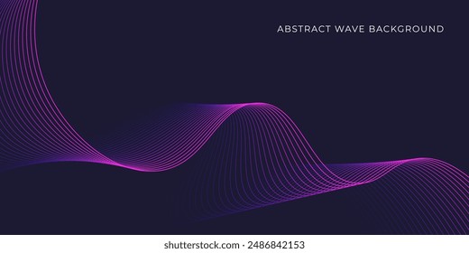 Abstract wave background with blue line pattern. Dynamic wave pattern. Futuristic technology concept. Vector illustration