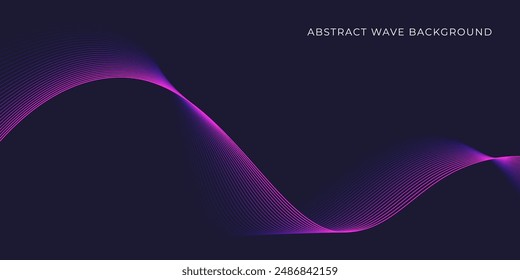Abstract wave background with blue line pattern. Dynamic wave pattern. Futuristic technology concept. Vector illustration