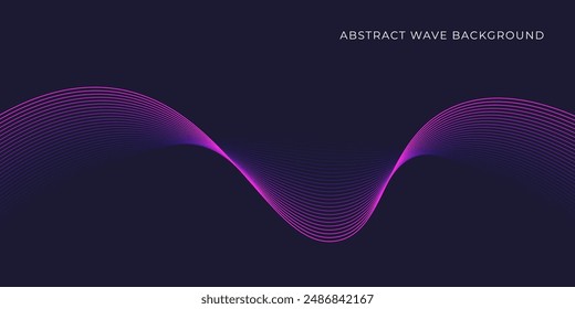 Fondo de onda Abstractas con patrón de línea azul. Patrón de onda dinámica. Concepto de tecnología futurista. Ilustración vectorial