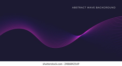Fondo de onda Abstractas con patrón de línea azul. Patrón de onda dinámica. Concepto de tecnología futurista. Ilustración vectorial