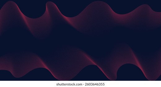 Abstract wave background with blue line pattern. Dynamic wave pattern. Futuristic technology concept. Vector illustration