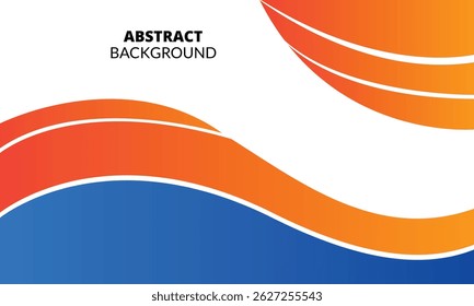 Abstract Wave Background with Blue and Orange Curves