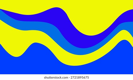 Fondo de onda Abstractas con colores amarillos y azules. Las Formas dinámicas y fluidas crean un aspecto moderno y enérgico adecuado para la marca, los carteles y los fondos digitales