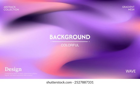 Fundo de onda abstrato com combinação de cor roxo brilhante e laranja, bonito e luxuoso. cores pastel minimalista, em eps 10