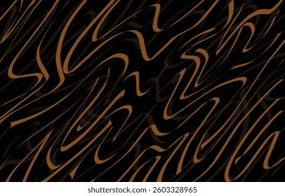 abstract wave background brown line in black background