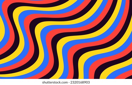 abstract wave background. Brutal contemporary design. Wavy pattern retro brutalist style