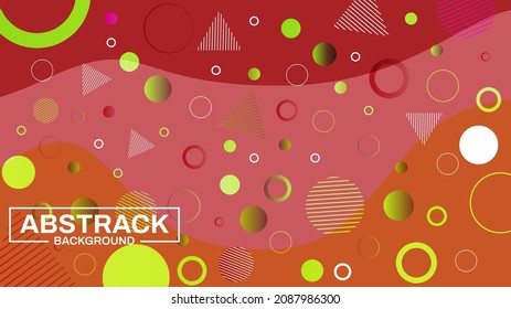Abstract wave background with circle shape memphis element design eps vector file
