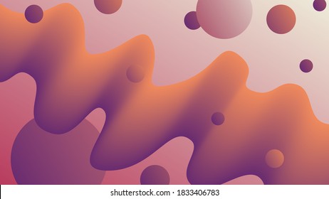 Abstract wave background with circles. Banner with a gradient. Vector illustration.