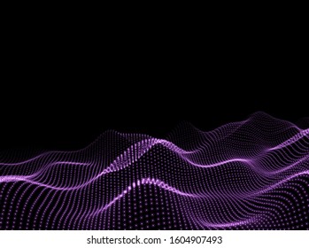 Abstract Wave Background. Code Backdrop. Computer Texture. Technology Dots Pattern. Vector illustration