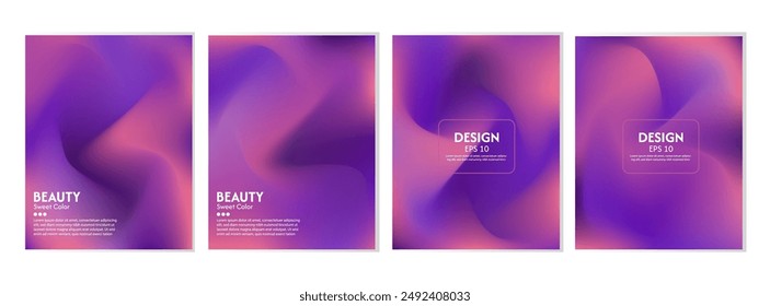 Abstract wave background. Collection of variations. soft pastel colors. Gradient mesh. Modern design template for poster, advertising banner, brochure, flyer, cover, website. Vector image