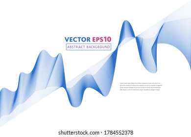 Abstract wave background. Colour line art on white background. 