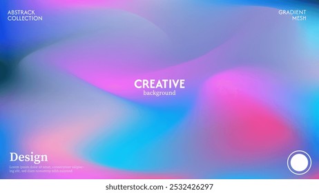 Abstract wave background with a combination of graceful and soft blue pink mystical energy, minimalist pastel colors,