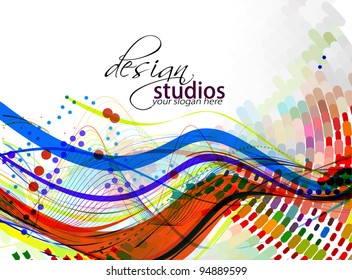 Abstract wave background composition - vector illustration.