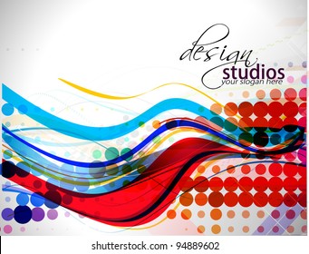 Abstract wave background composition - vector illustration.