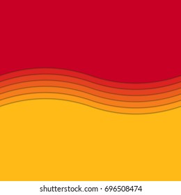 Abstract wave background from curved stripe layers - wavy vector brochure graphic design with 3d shadow effect