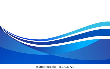 Abstract Wave Background Design with Dynamic Blue Gradients and Clean White Space for Modern Presentations or Digital Artwork Creation