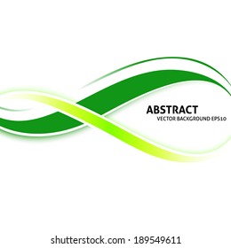 Abstract wave background - Design Template. Green and light color curves 