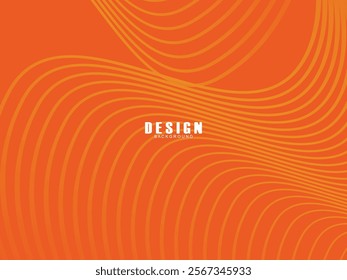 Abstract wave background. Digital frequency lines. Curved wavy lines. Vector gradient orange background. Design elements. Vector illustration for poster, placard, flyer, banner, header, cover, etc.