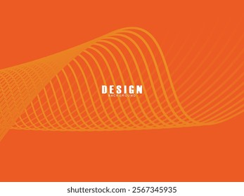 Abstract wave background. Digital frequency lines. Curved wavy lines. Vector gradient orange background. Design elements. Vector illustration for poster, placard, flyer, banner, header, cover, etc.