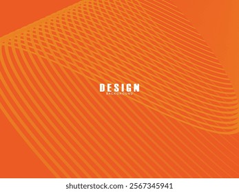 Abstract wave background. Digital frequency lines. Curved wavy lines. Vector gradient orange background. Design elements. Vector illustration for poster, placard, flyer, banner, header, cover, etc.