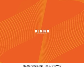 Abstract wave background. Digital frequency lines. Curved wavy lines. Vector gradient orange background. Design elements. Vector illustration for poster, placard, flyer, banner, header, cover, etc.