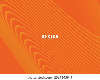 Abstract wave background. Digital frequency lines. Curved wavy lines. Vector gradient orange background. Design elements. Vector illustration for poster, placard, flyer, banner, header, cover, etc.