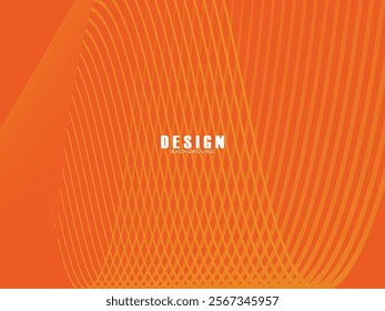 Abstract wave background. Digital frequency lines. Curved wavy lines. Vector gradient orange background. Design elements. Vector illustration for poster, placard, flyer, banner, header, cover, etc.