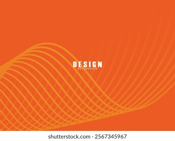 Abstract wave background. Digital frequency lines. Curved wavy lines. Vector gradient orange background. Design elements. Vector illustration for poster, placard, flyer, banner, header, cover, etc.