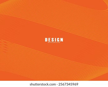 Abstract wave background. Digital frequency lines. Curved wavy lines. Vector gradient orange background. Design elements. Vector illustration for poster, placard, flyer, banner, header, cover, etc.