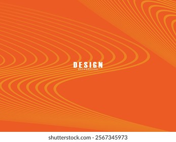 Abstract wave background. Digital frequency lines. Curved wavy lines. Vector gradient orange background. Design elements. Vector illustration for poster, placard, flyer, banner, header, cover, etc.