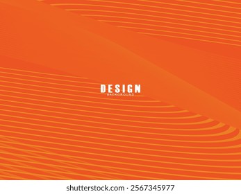 Abstract wave background. Digital frequency lines. Curved wavy lines. Vector gradient orange background. Design elements. Vector illustration for poster, placard, flyer, banner, header, cover, etc.