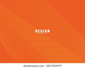 Abstract wave background. Digital frequency lines. Curved wavy lines. Vector gradient orange background. Design elements. Vector illustration for poster, placard, flyer, banner, header, cover, etc.