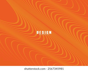 Abstract wave background. Digital frequency lines. Curved wavy lines. Vector gradient orange background. Design elements. Vector illustration for poster, placard, flyer, banner, header, cover, etc.