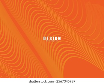 Abstract wave background. Digital frequency lines. Curved wavy lines. Vector gradient orange background. Design elements. Vector illustration for poster, placard, flyer, banner, header, cover, etc.