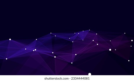 Abstract wave background with dots and lines moving in space. Futuristic modern dynamic wave. Technology vector illustration.