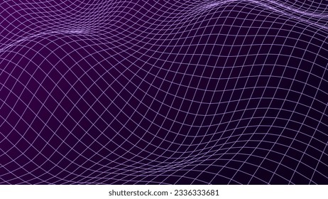 Abstract wave background with dots and lines moving in space. Futuristic modern dynamic wave. Technology vector illustration.