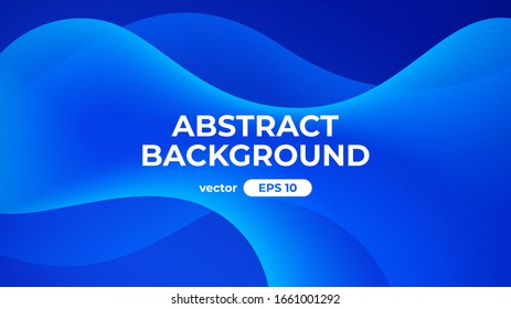 Abstract wave background. Dynamic geometric shapes composition. Simple modern design. Futuristic banner, poster, flyer, cover template. Flat style vector eps10 illustration. Blue and white color.