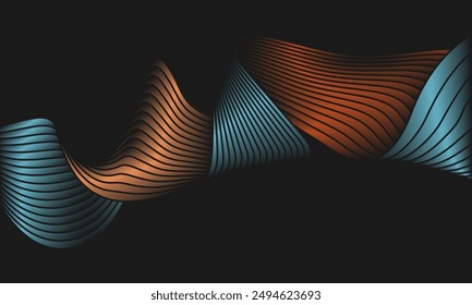 Abstract wave background. The effect of dynamic movement in parallel wavy lines. Stylized wave background