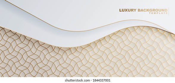 abstract wave background with elegant gold white