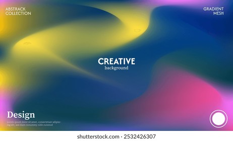 Fundo de onda abstrato com combinação de energia mística elegante de amarelo, rosa nas cores pastel escuro, minimalista,