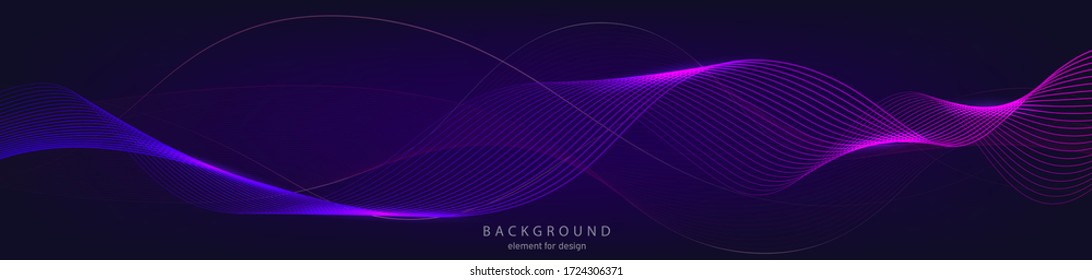 Abstract wave background. Element for design. Digital frequency track equalizer. Backdrop colorful shiny wave. Stylized line art. Curved wavy line smooth stripe Vector