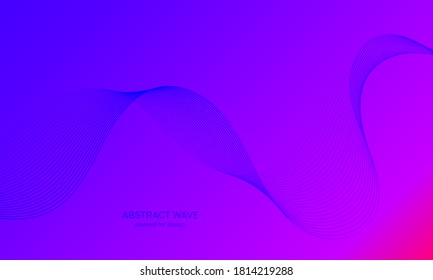 Abstract wave background. Element for design. Digital frequency track equalizer. Stylized line art.  Curved wavy line smooth stripe Vector