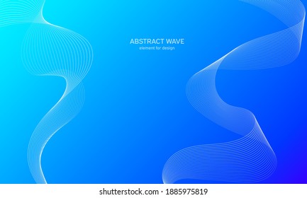 Abstract wave background. Element for design. Digital frequency track equalizer. Stylized line art.  Curved wavy line smooth stripe Vector