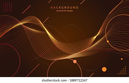 Abstract wave background. Element for design. Digital frequency track equalizer. Stylized line art.  Curved wavy line smooth stripe Vector