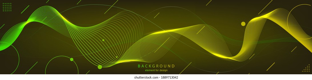 Abstract wave background. Element for design. Digital frequency track equalizer. Stylized line art.  Curved wavy line smooth stripe Vector