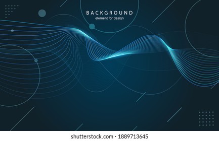 Abstract wave background. Element for design. Digital frequency track equalizer. Stylized line art.  Curved wavy line smooth stripe Vector